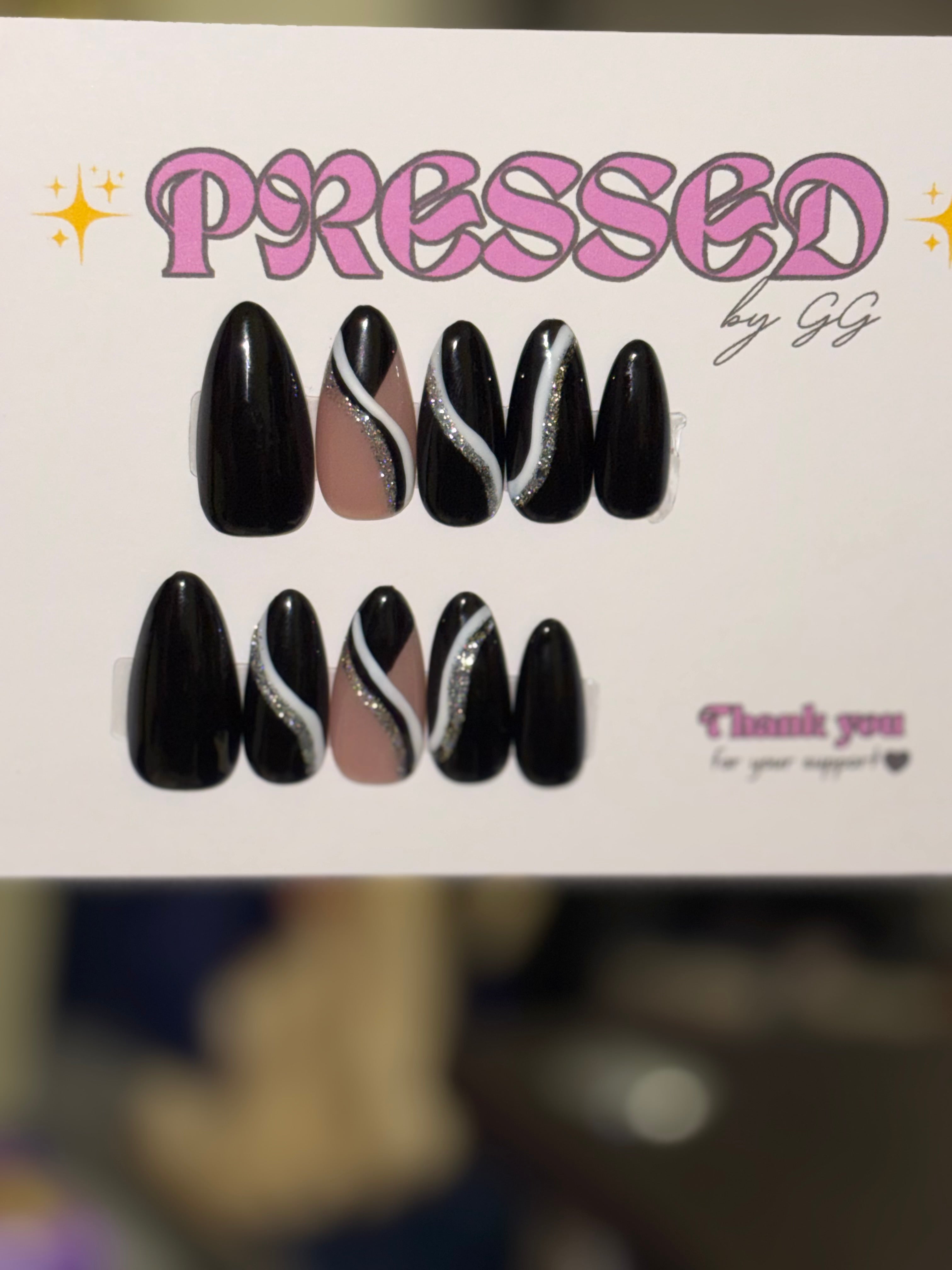 Long, almond shape $20