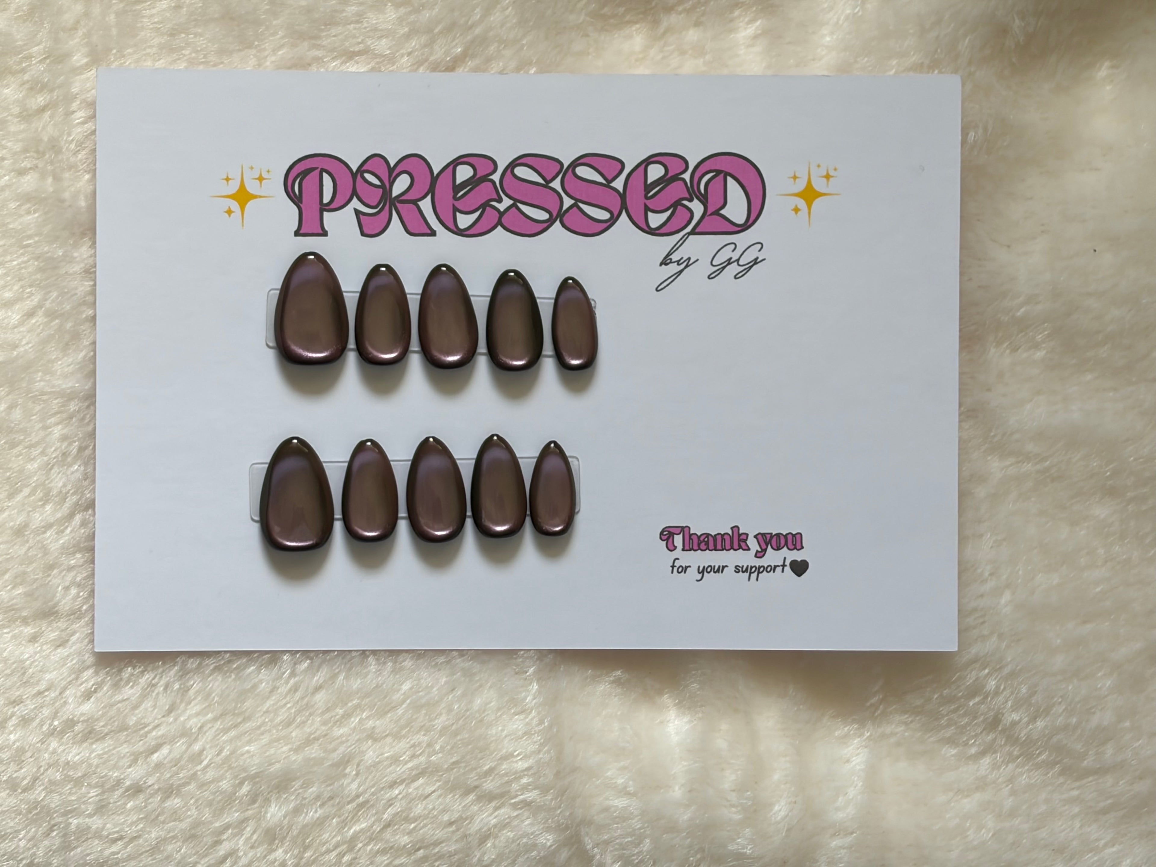 Short, almond shape $10
