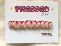 Short square red French tip $25