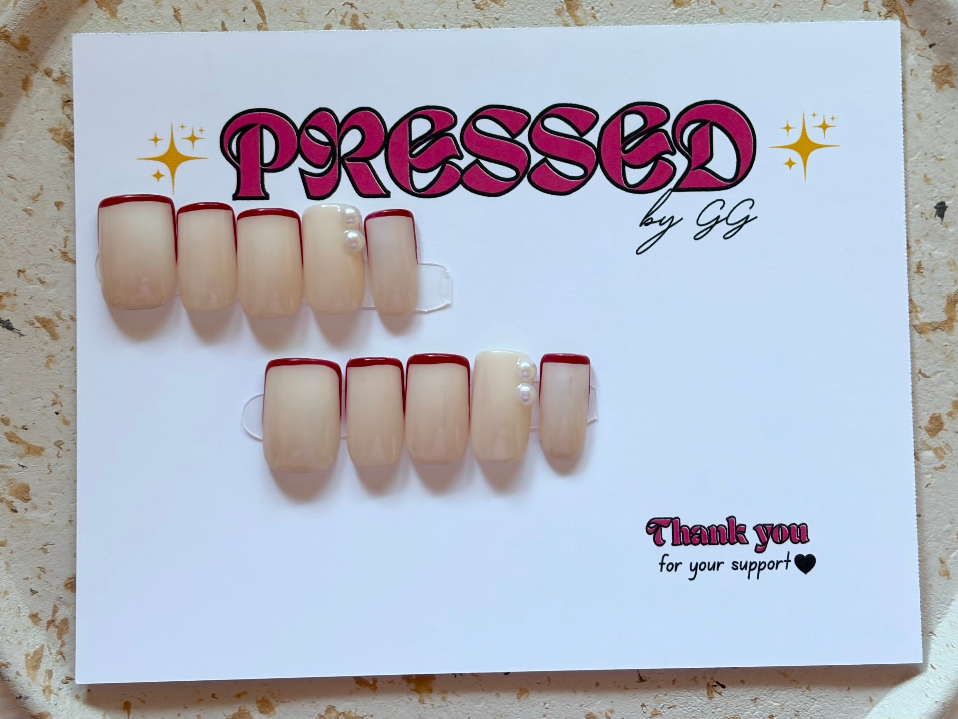Short, square, French tip-$20
