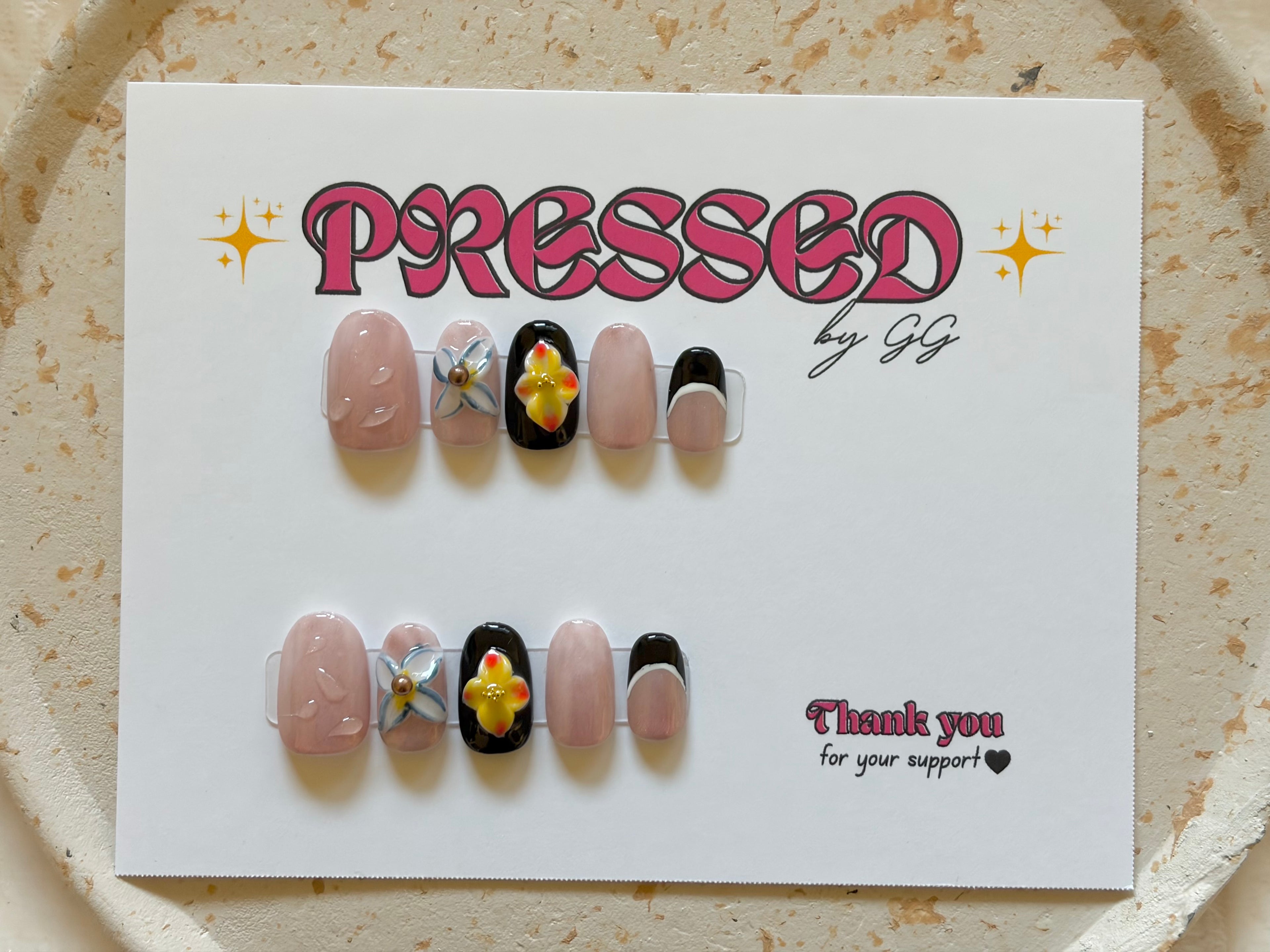 Short, almond shape $5