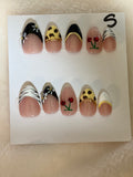 Short, almond shape, French tip-$20