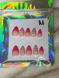 Short, almond, pink French tip- $10