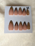 Short, almond shape, French tip-$15