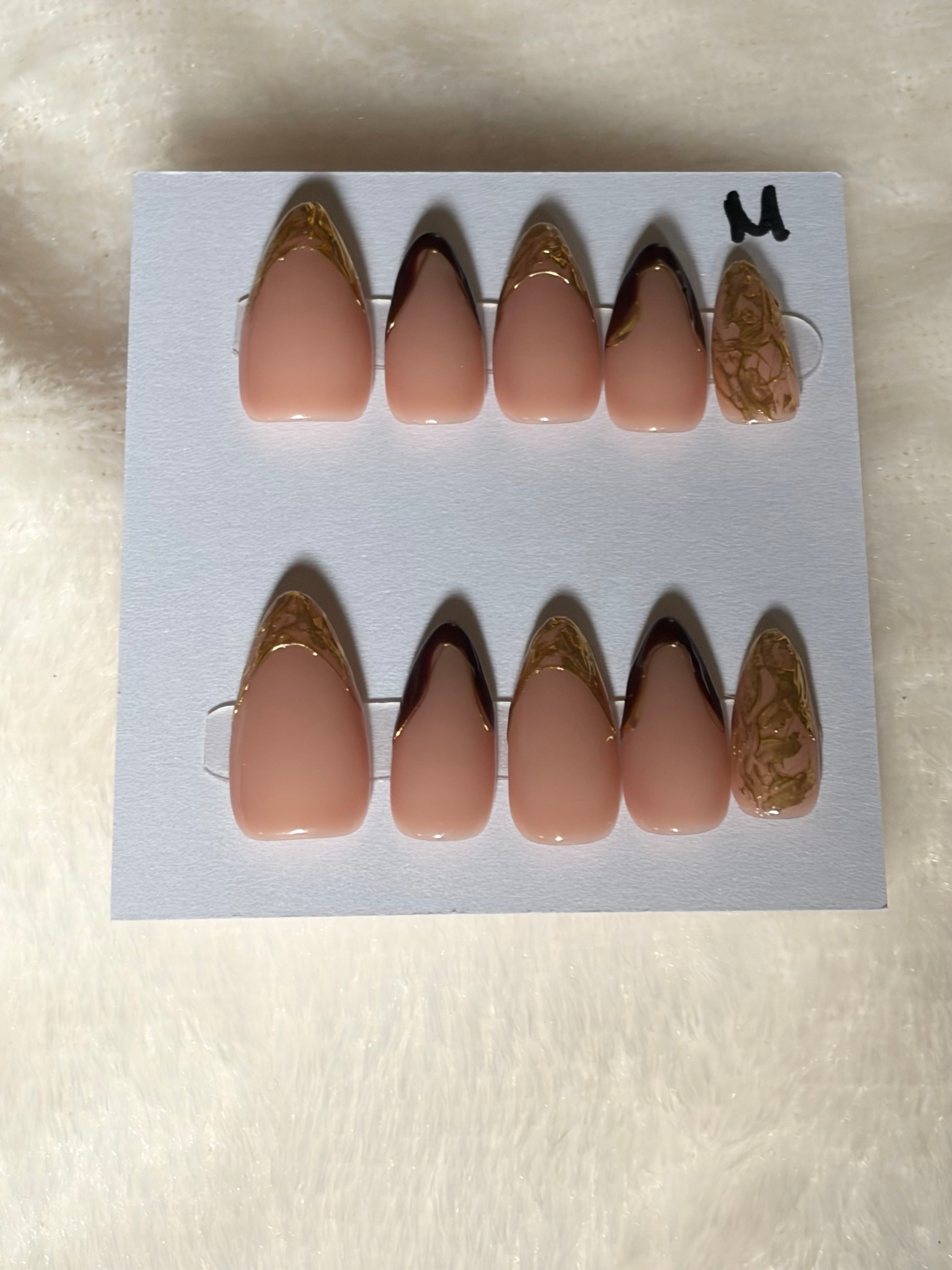 Short, almond shape, French tip-$15