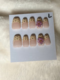 Short, polka dot, French tip- $10