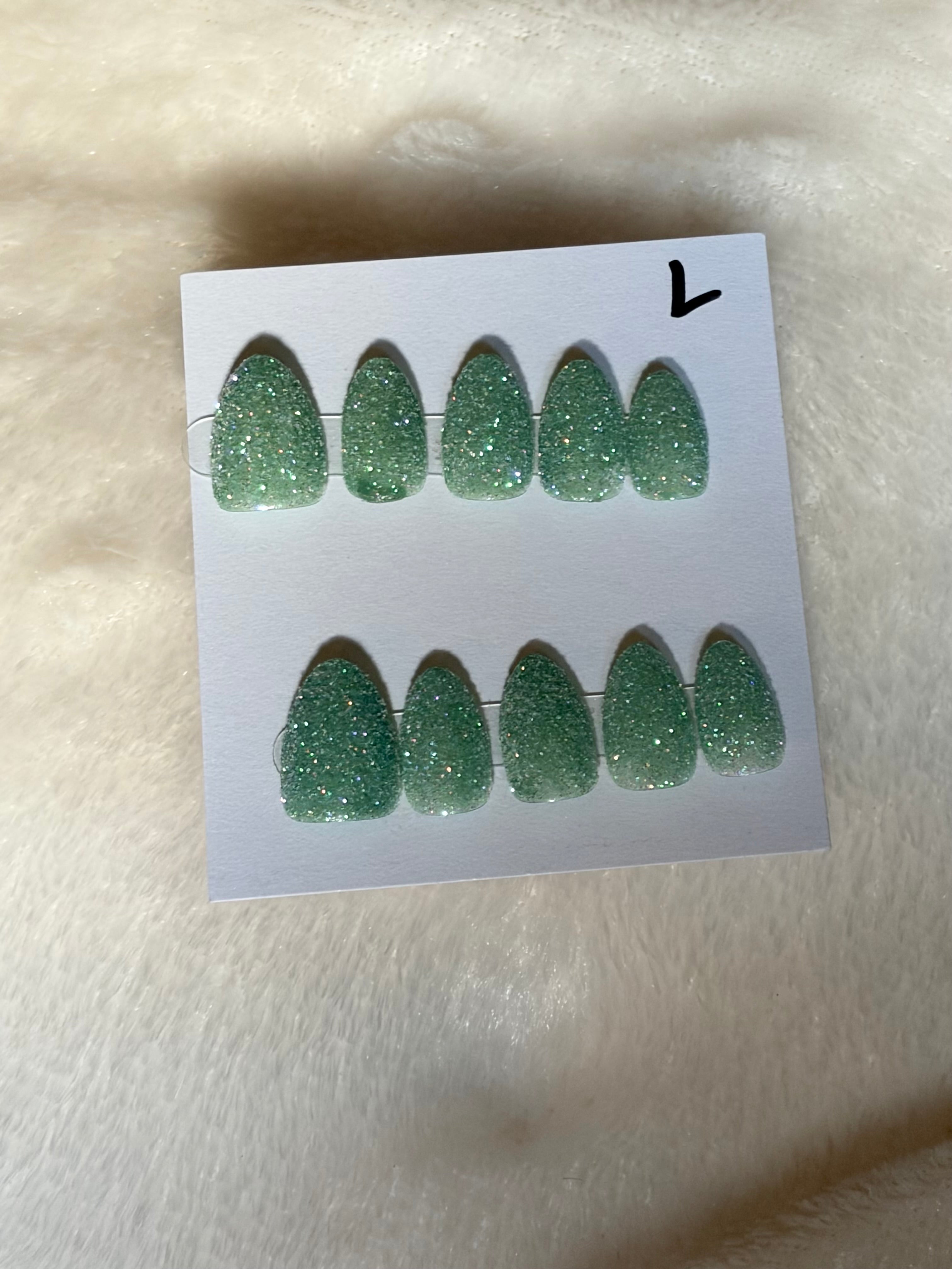 Short, almond, sugar nails-$10