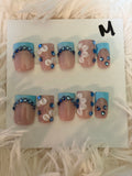 Icy Blue Floral French-$20