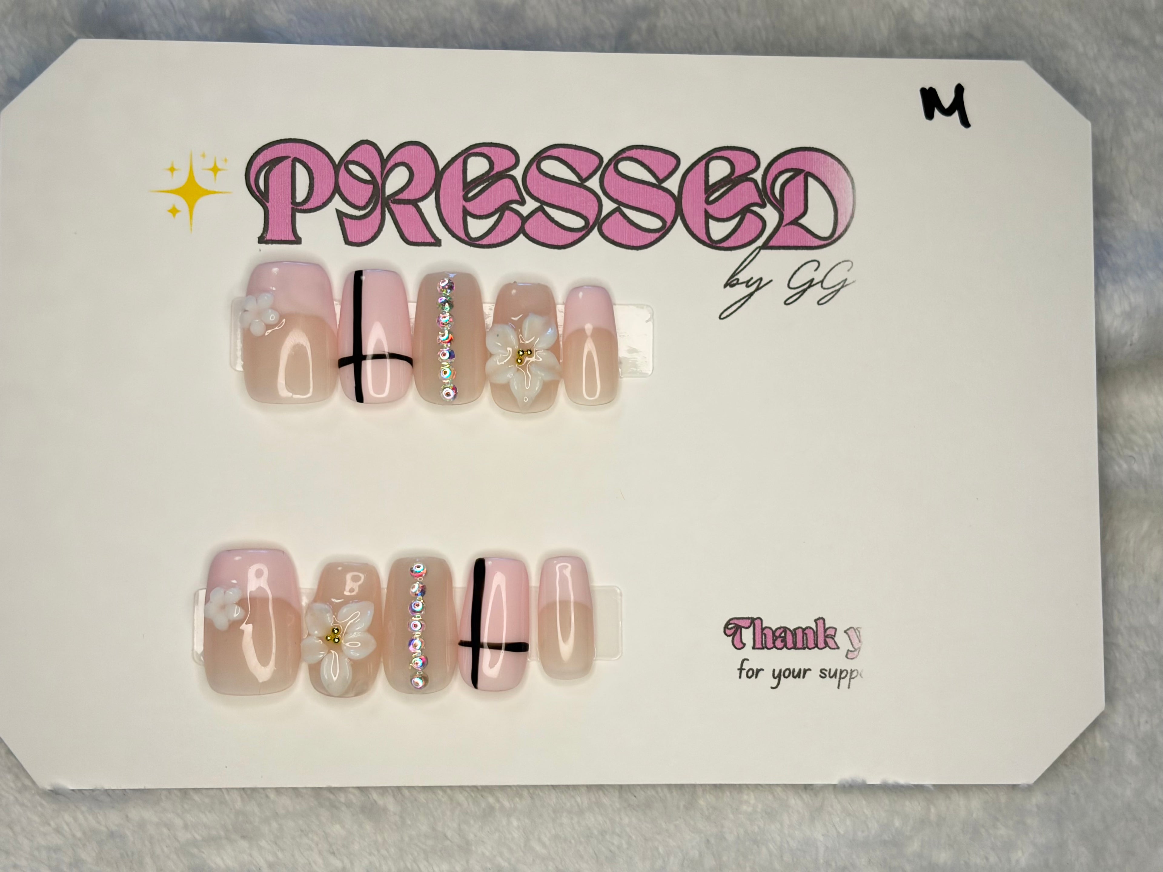 Short, square, pink 3D-$20