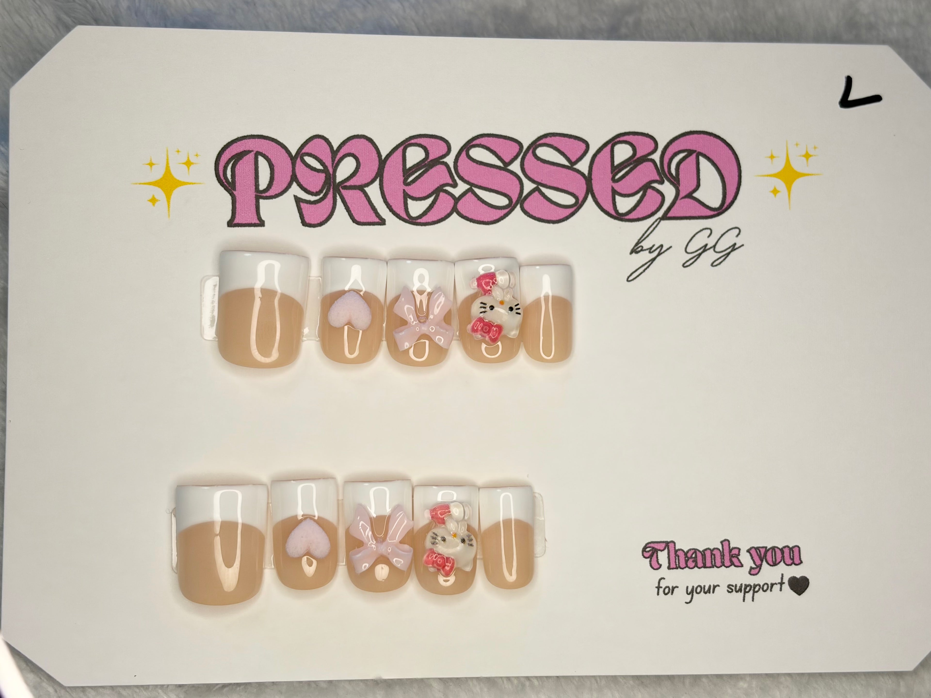 Short, square shape, French tip-$20