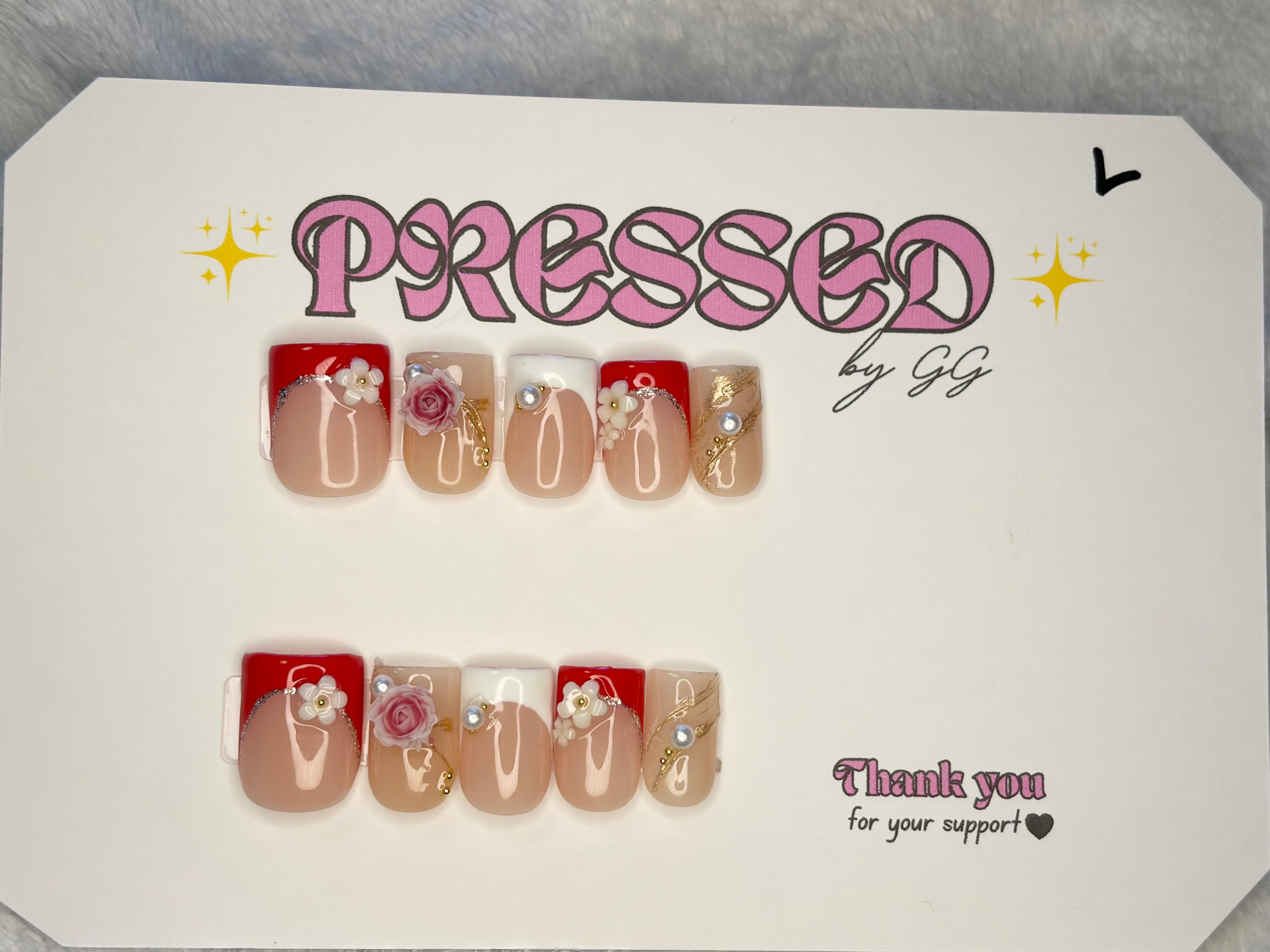 Short, square shape, French tip-$20